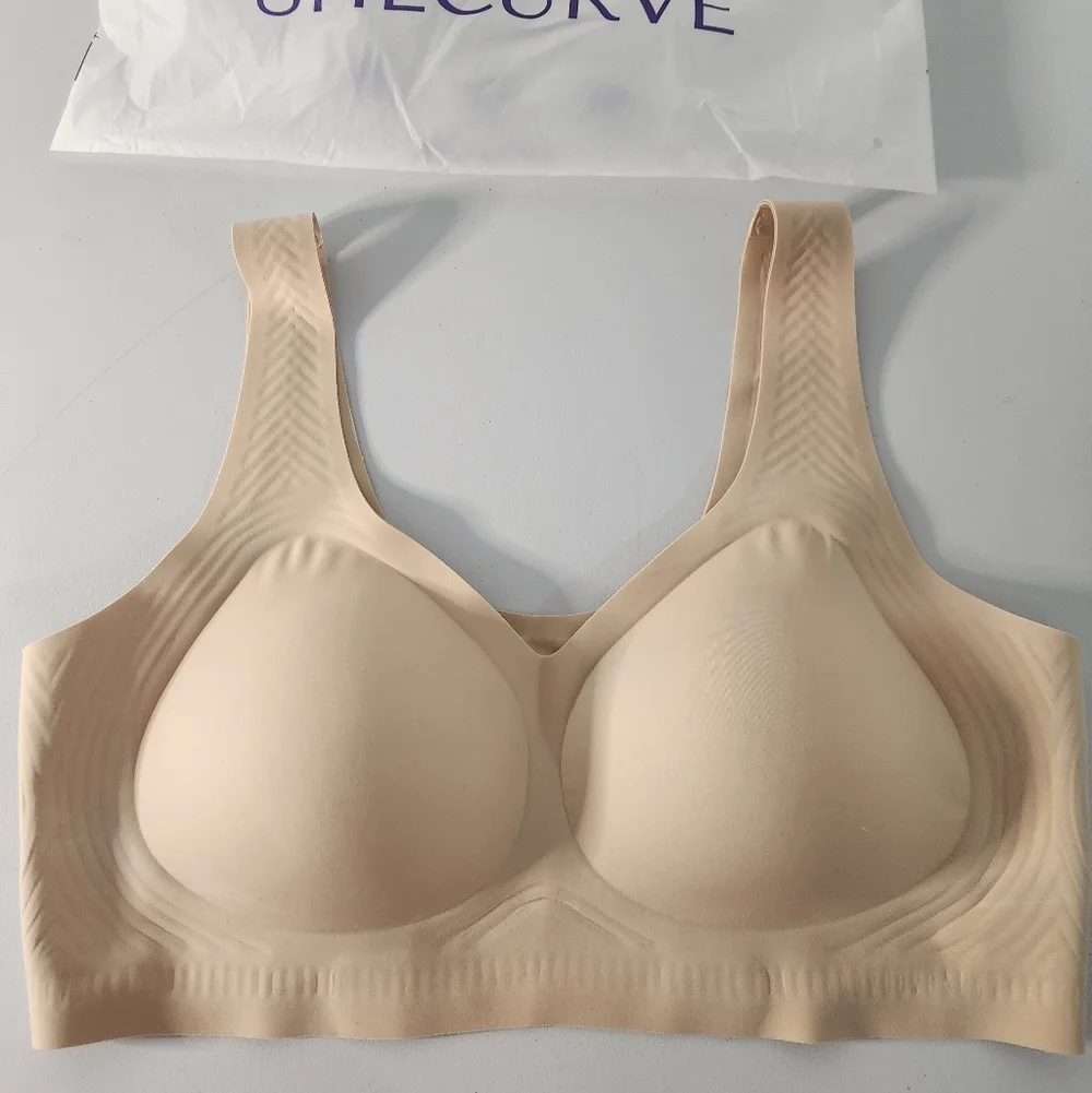 She Curve Seamless Nude Full-Coverage Jelly Wireless Bra, Size 3XL